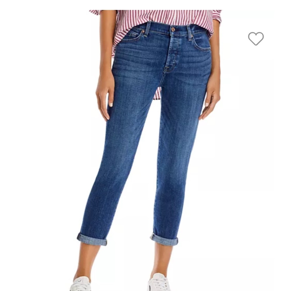 Josefina High Rise Cropped Boyfriend Jeans in Broken Twill Vanity, Size 25